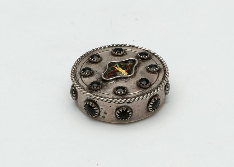 Antique Silver circular snuff / pill box