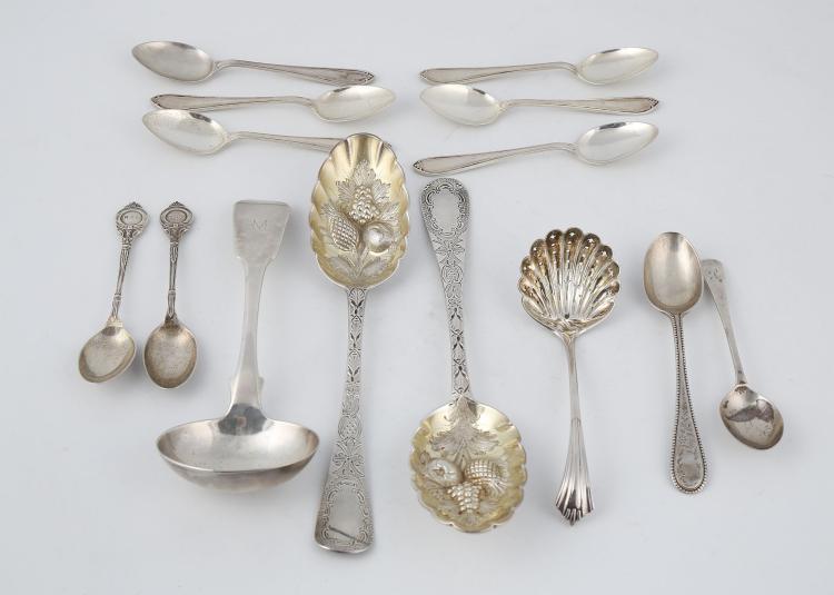 A mixed lot of Antique Sterling Silver flatware