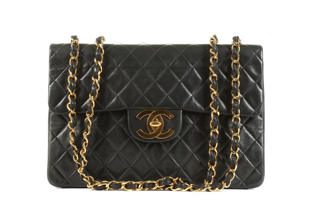 Chanel Black Lambskin Maxi Jumbo Classic Flap Bag