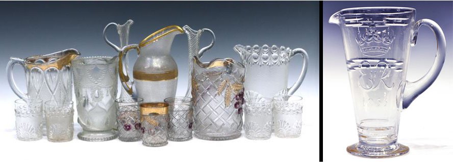 (15) 1953 CORONATION GLASS PITCHER & MOLDED GLASS