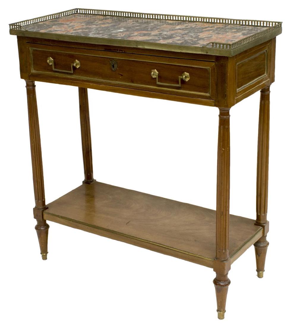 FRENCH LOUIS XVI STYLE MARBLE TOP SIDE TABLE