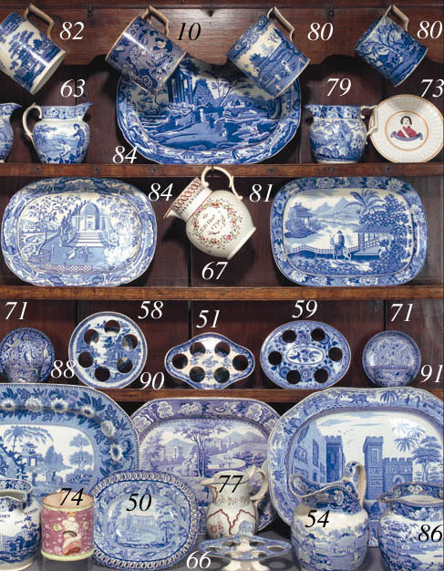 Three graduated English pottery blue and white meat dishes