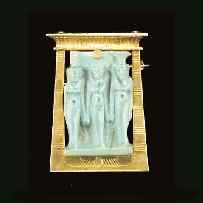 AN EGYPTIAN TURQUOISE FAIENCE PLAQUE