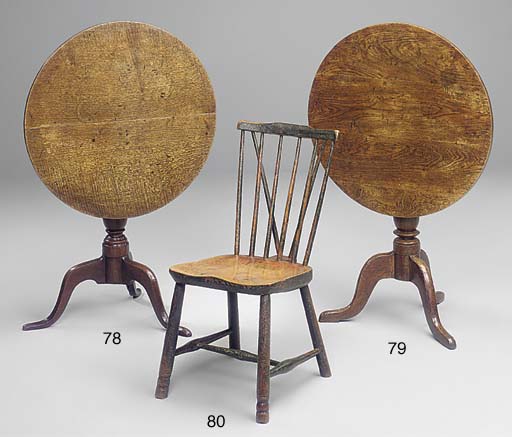 An English oak tilt-top tripod table