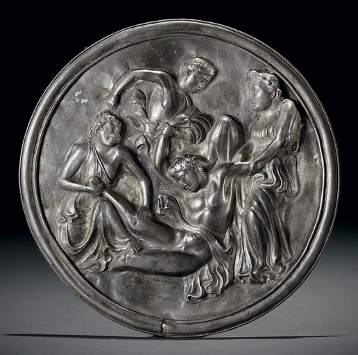 A silver repoussé medallion