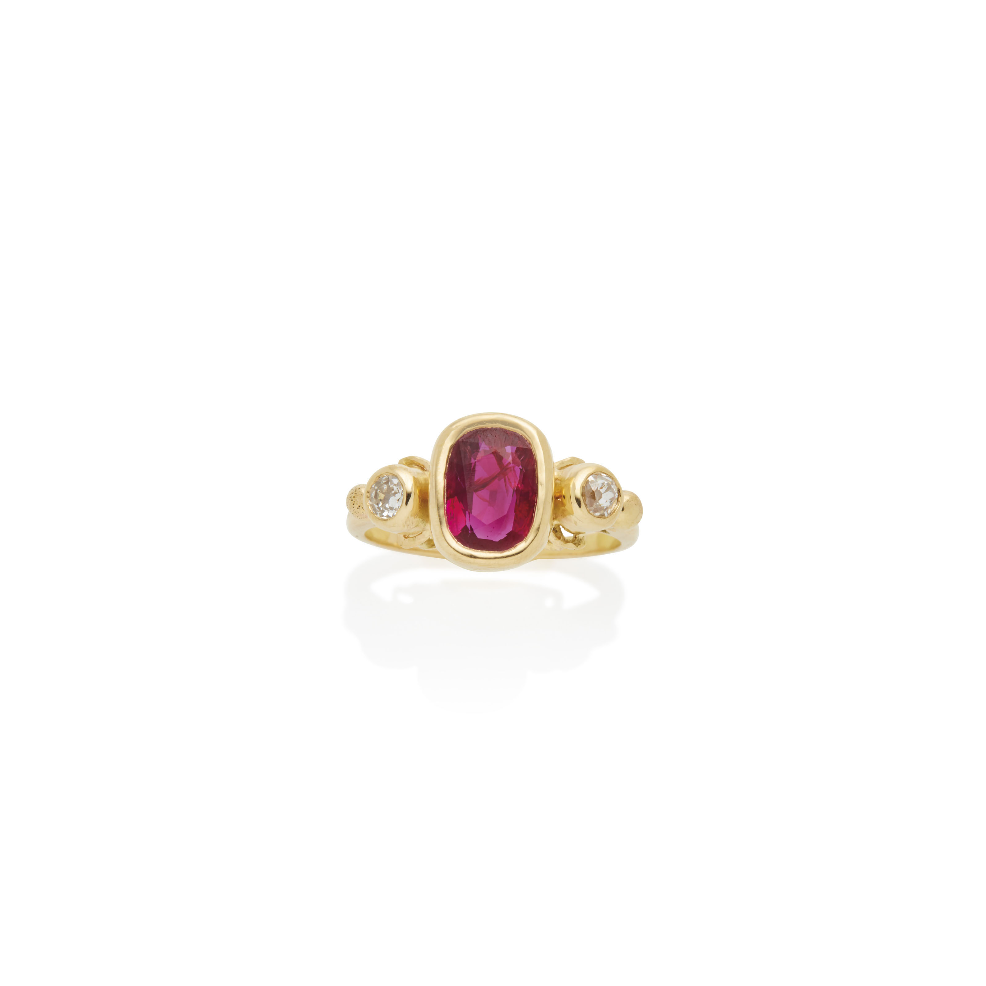 Bague fin xixème rubis et diamants, chaumet