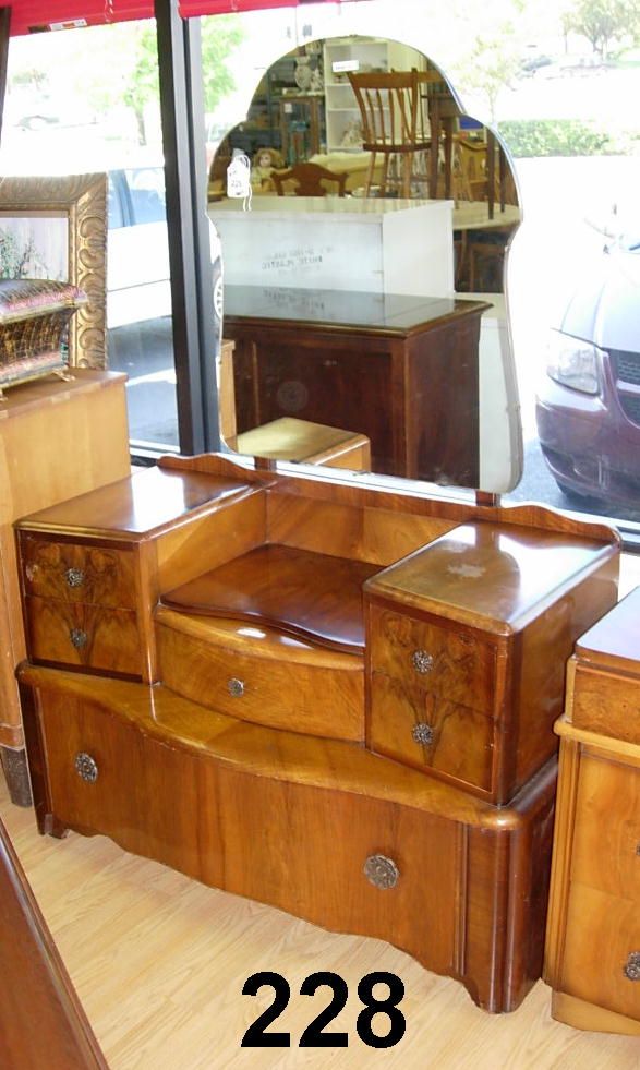 Antique english maple dressing table w mirror