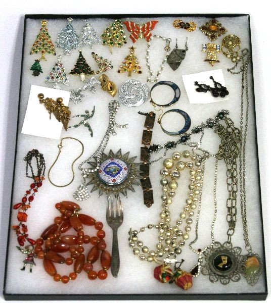 Vintage sterling & costume estate jewelry lot