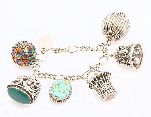 Sterling Silver Tiffany & Co. Charm Bracelet with