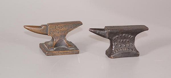 (2) CAST IRON MINIATURE ADVERTISING ANVILS