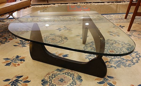ISAMU NOGUCHI HERMAN MILLER GLASS TOP COFFEE TABLE