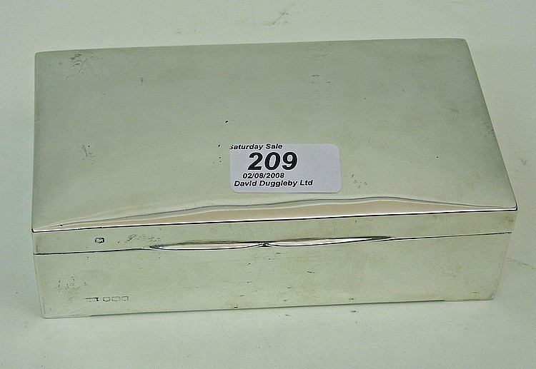 Hallmarked silver cigarette box