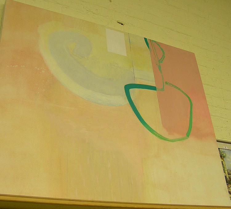 Large abstract expressionist oil painting on