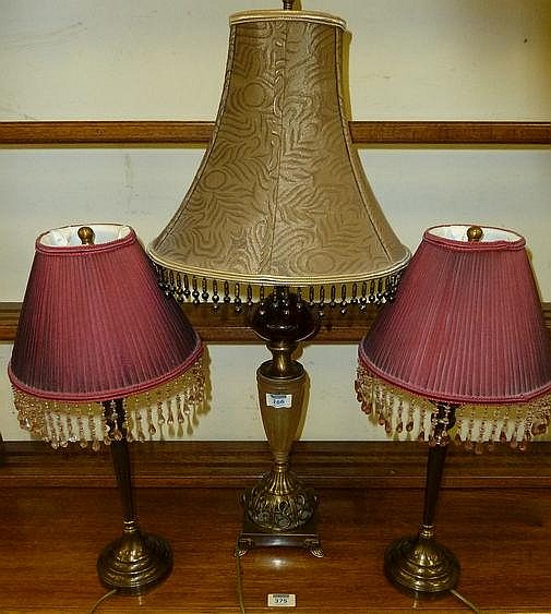 Pair of table lamps and similar style lamp