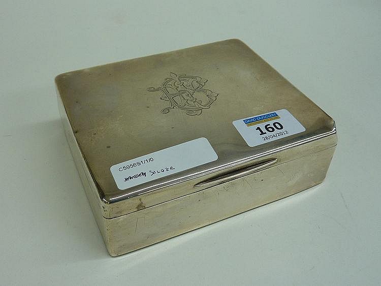 Hallmarked silver cigarette box