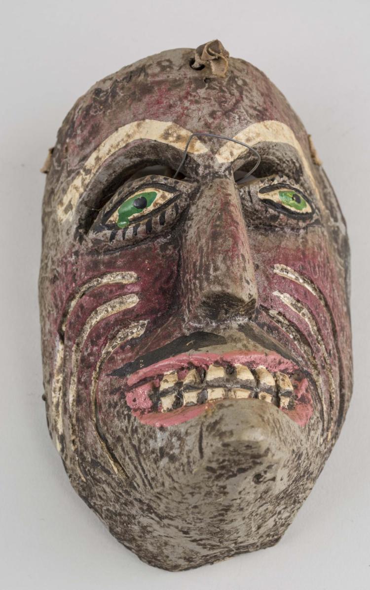 Mexican Carved Wood Folk Art Mask