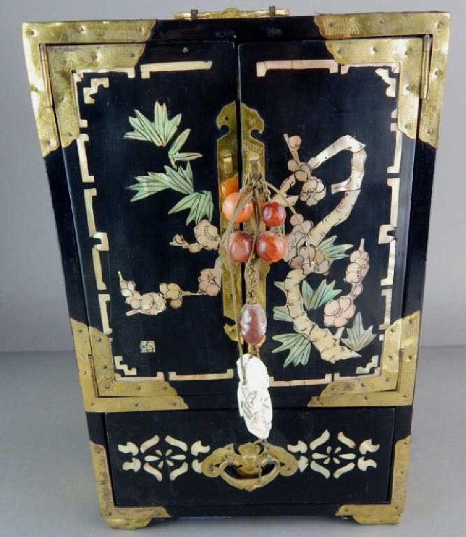 Chinese Inlaid Mother of Pearl Jewelry Chest