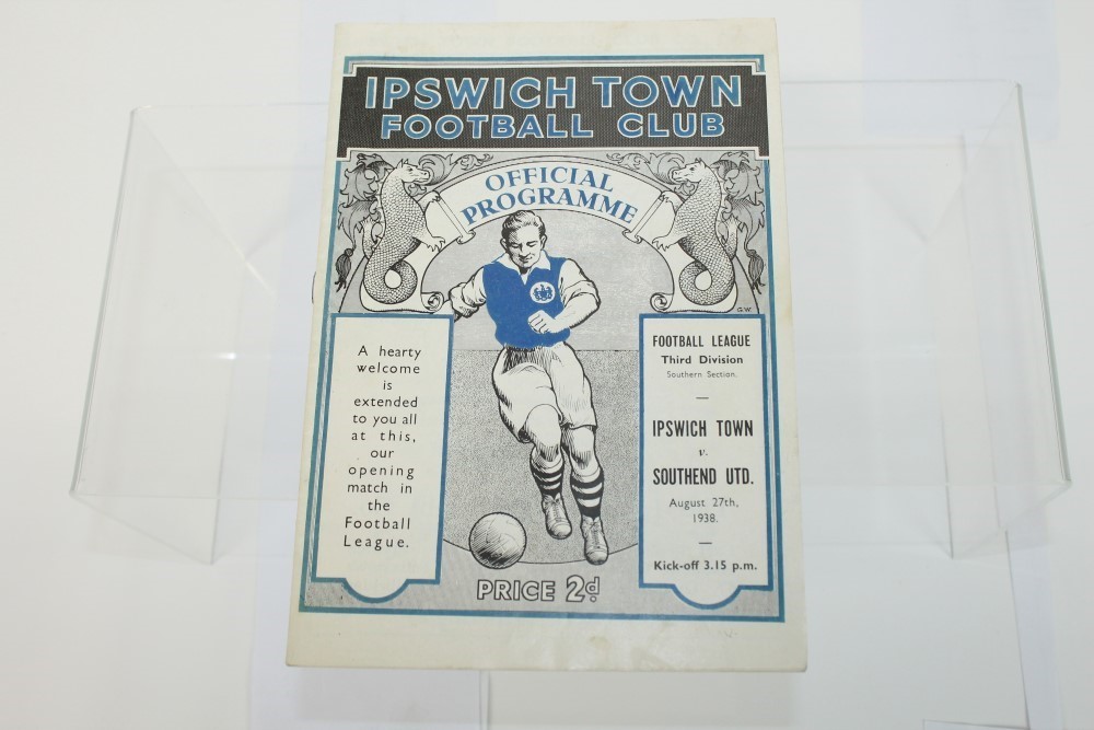 Football - Ipswich Town Football Club - official programme 1938