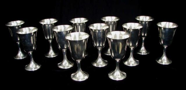 Set of 12 Gorham Sterling Goblets, # 272