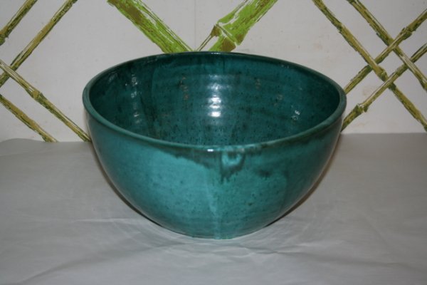 Glazed earthenware pottery bowl