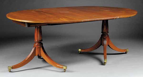 0162: Antique Regency-Style Oval Mahogany Dining Table