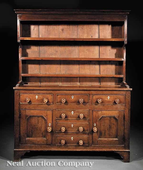 0327: Antique English Pine Welsh Dresser