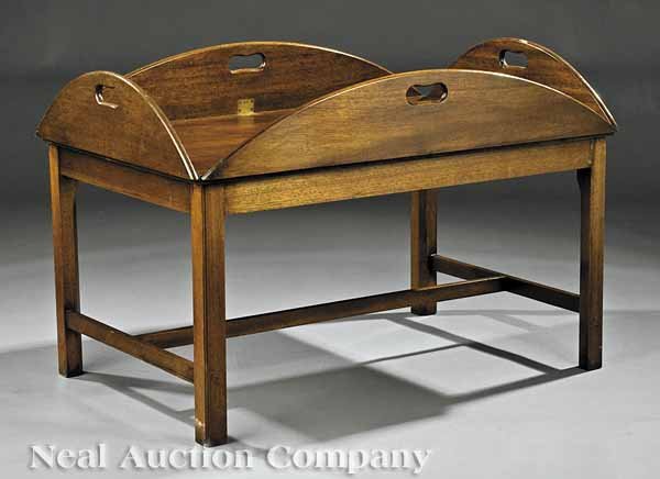 1201: George III-Style Mahogany Butler's Tray Table