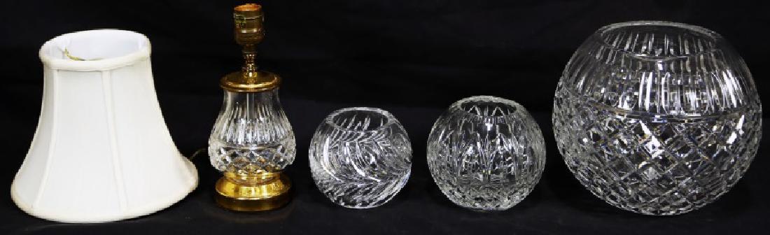 Mixed lot of four cut crystal pieces