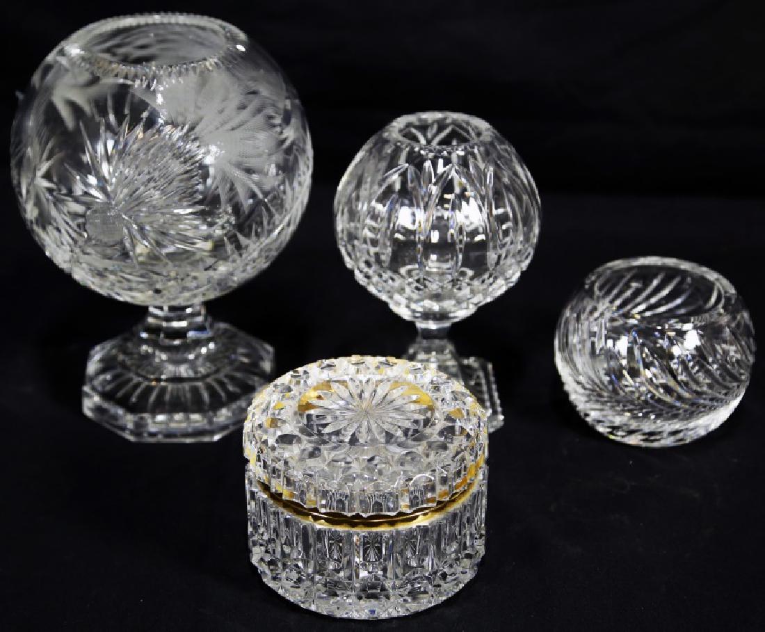 Mixed lot of four cut crystal pieces