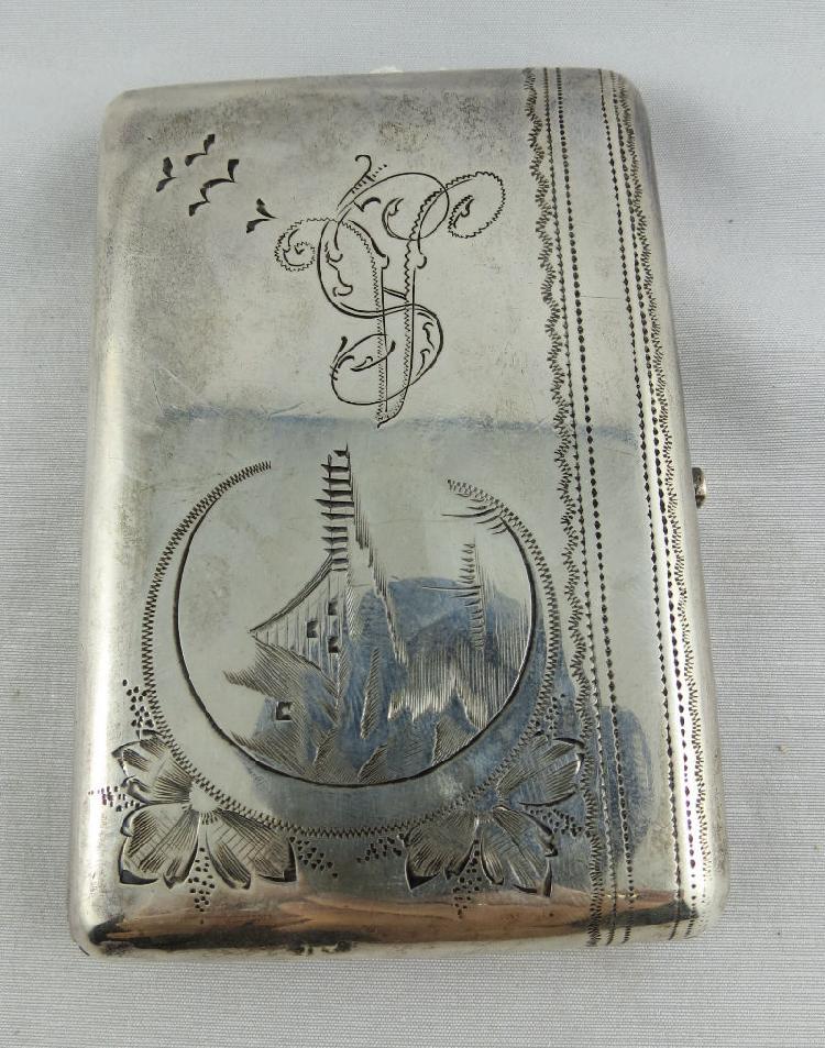 Antique Russian Silver 84 Cigarette Box