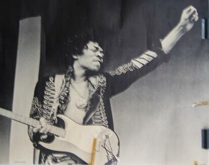 Jimi Hendrix / Jim Marshall B&W poster