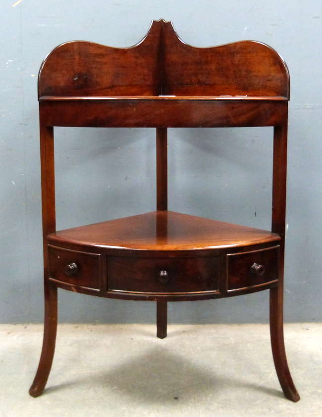 19th century mahogany corner washstand