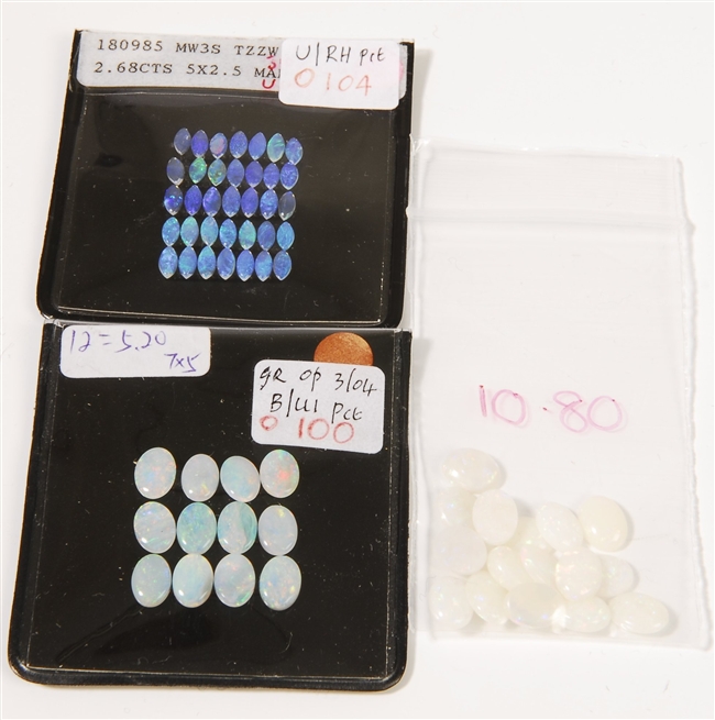 Opal - sixteen loose oval cabochon opals (total