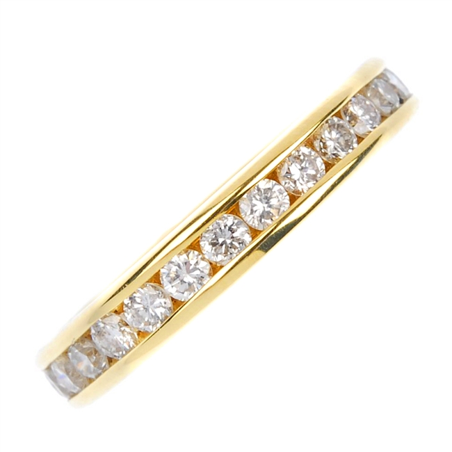 18ct gold diamond full eternity ring.