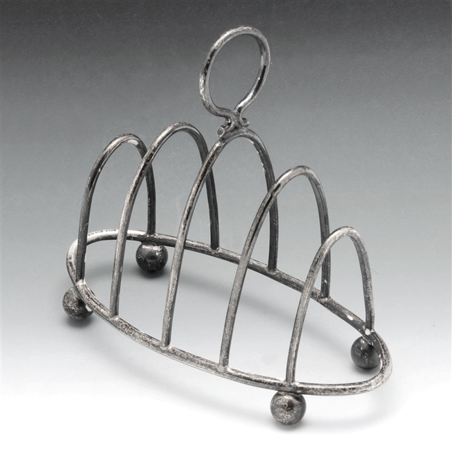 Edwardian silver toast rack.
