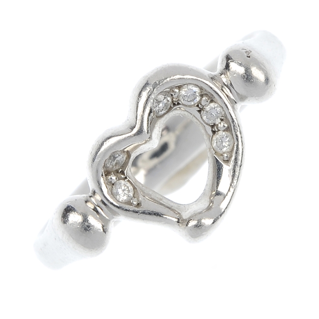 TIFFANY & CO. - a diamond "Open Heart" ring, by Elsa Peretti.