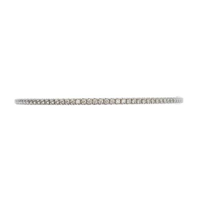 (135670) TIFFANY & CO. - an 18ct gold diamond hinged bangle.