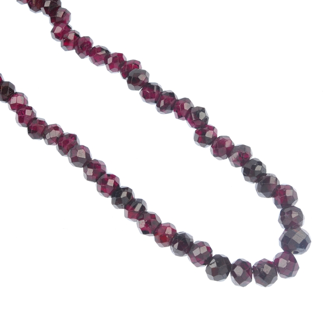 A garnet bead single-strand necklace