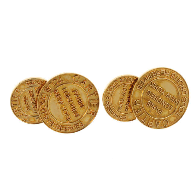 CARTIER - a pair of cufflinks.