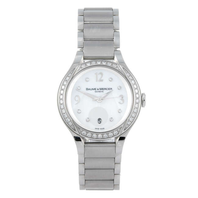 BAUME & MERCIER - a lady's stainless steel Promesse bracelet watch.