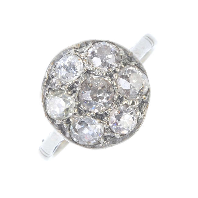 An early 20th century diamond cluster ring.