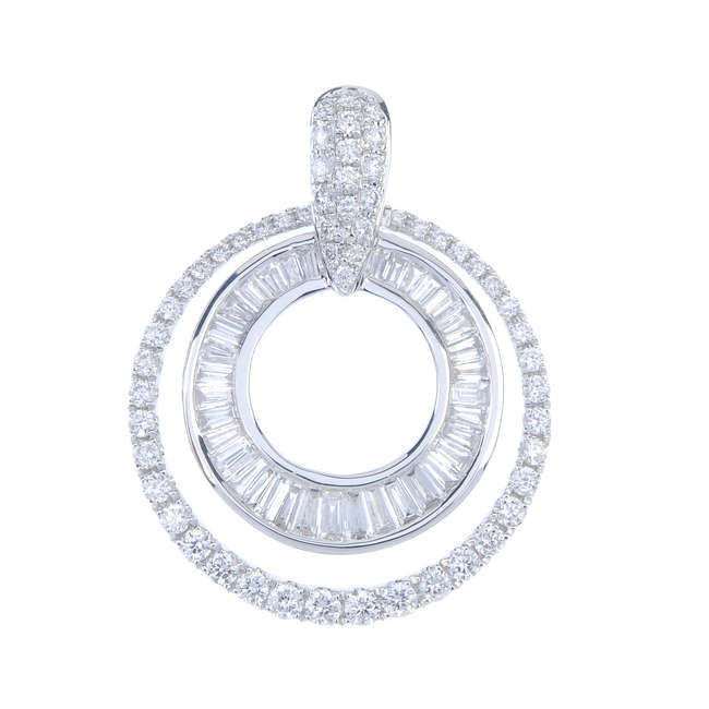 A diamond pendant.