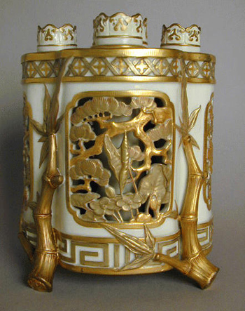 Royal Worcester Gilt-Decorated Porcelain Vase