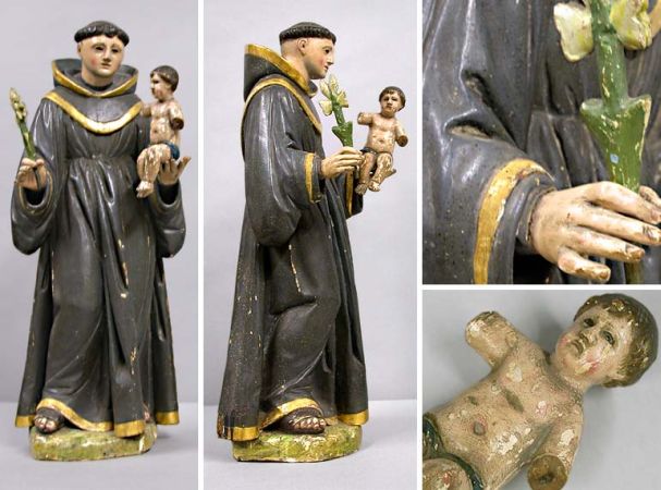 Continental Polychrome Decorated Figure of Saint Anthony