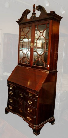 Georgian Style Mahogany Bureau Bookcase