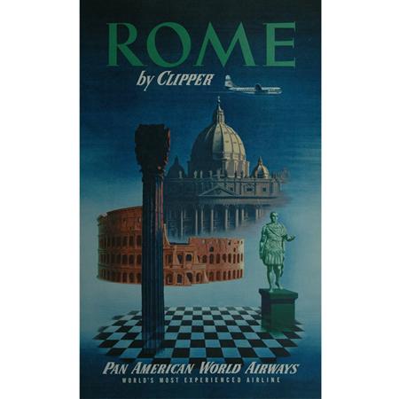 Artist Unknown ROME BY CLIPPER Color offset lithograph