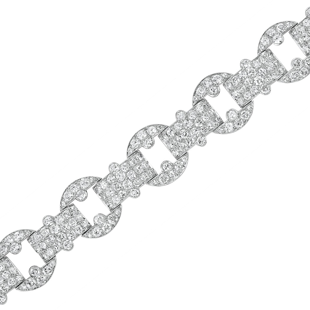 Art Deco Platinum and Diamond Bracelet, Cartier