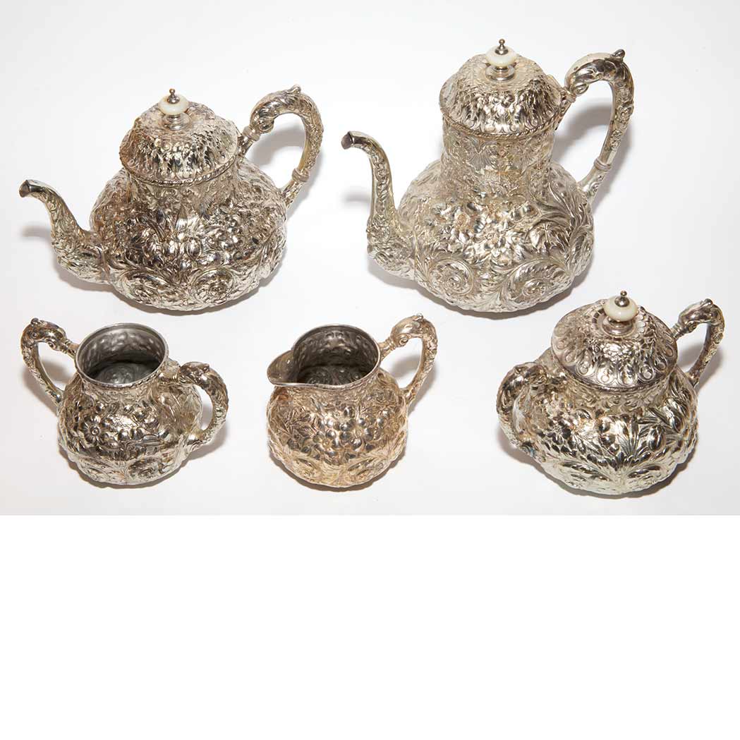 Silver Plated Five-Piece Tea and Coffee Service