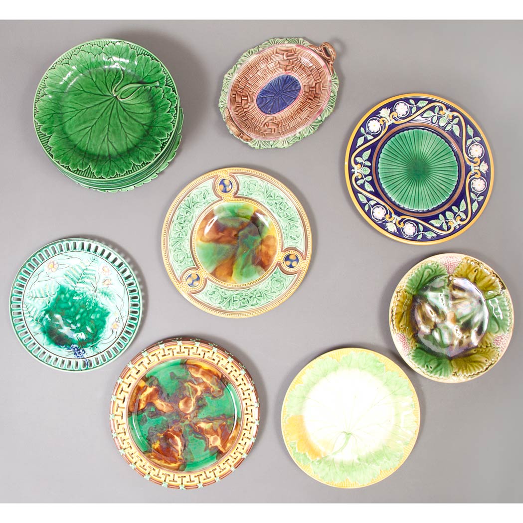 Group of Majolica Pottery Articles