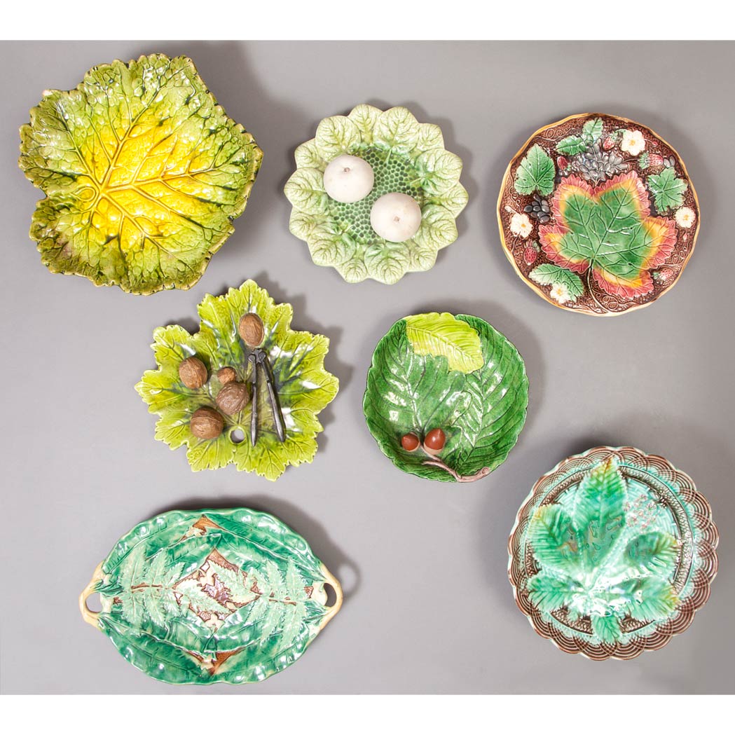 Group of Majolica Pottery Articles